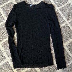 Mango Black Sheer Top